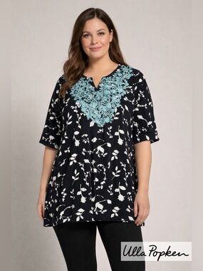 Ulla Popken Embroidered Tunic Top | Size 16/18